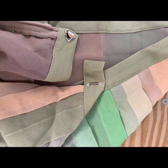 Tahari Pastel Silk A-line Skirt - Picture 3 of 7